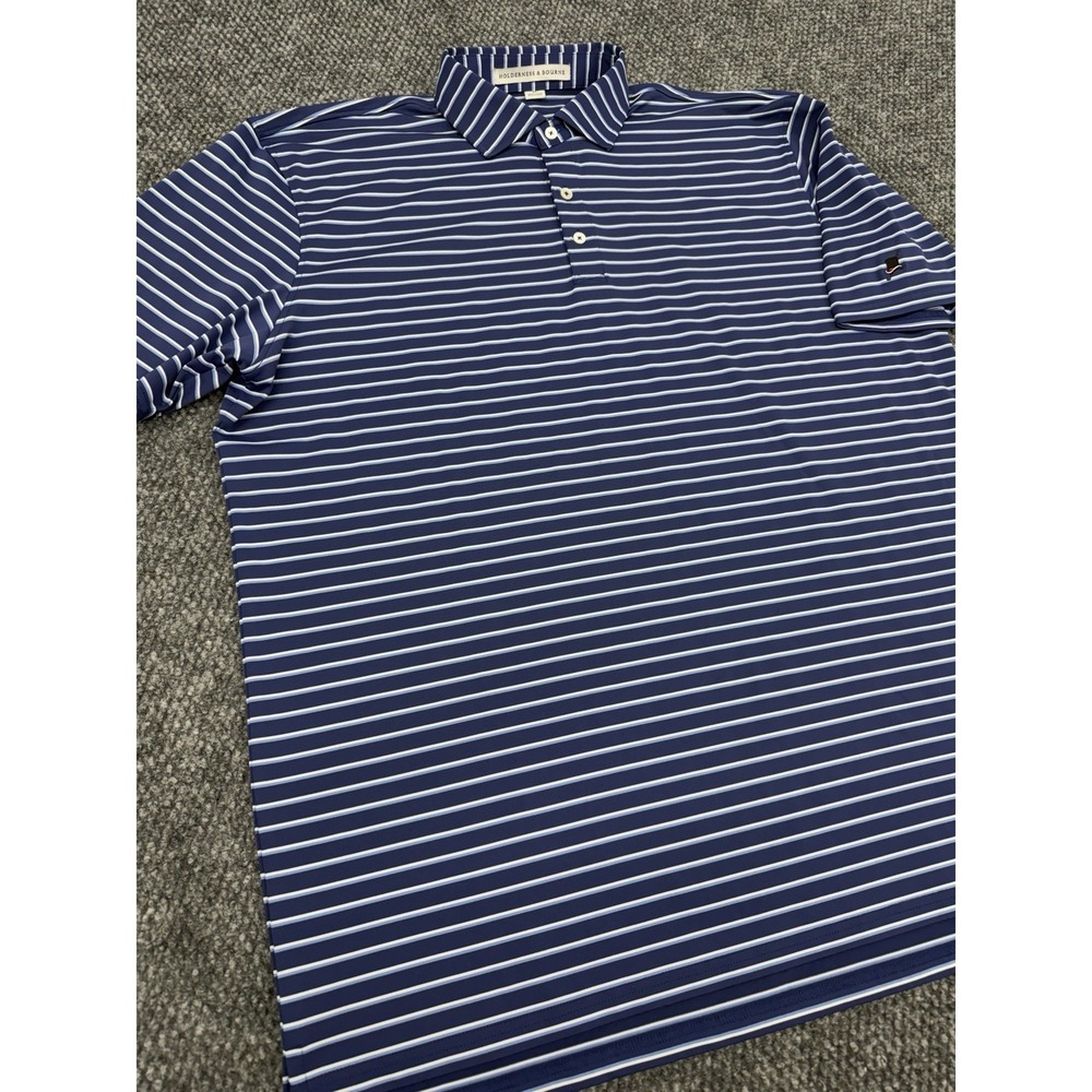 Holderness & Bourne Men's XL Blue Golf Performance Polo Shirt Squires Golf Club - Picture 4 of 10